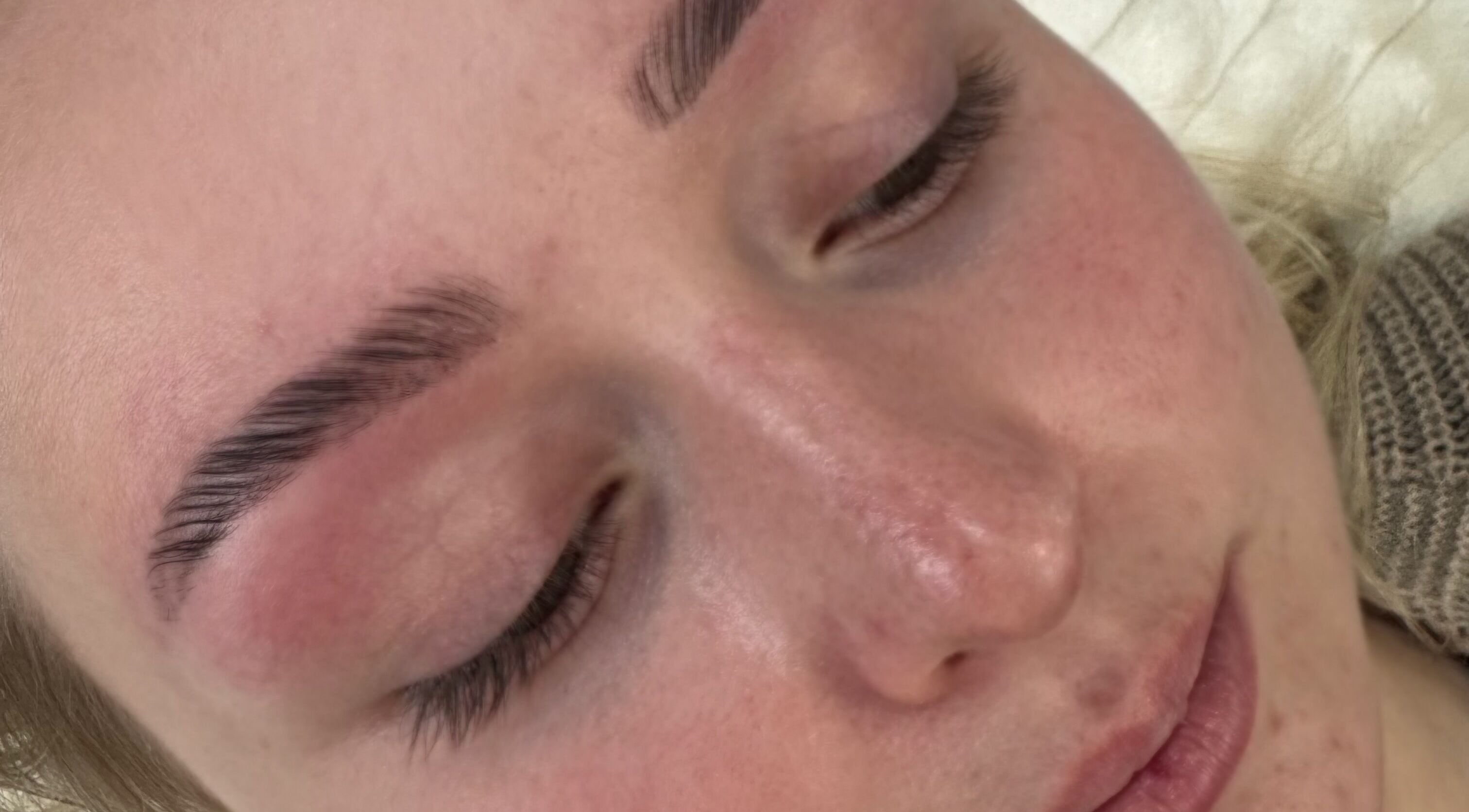 Close-up of styled eyebrows at Your Nail Tech Anna Jones, Middle Rasen, England, GB.