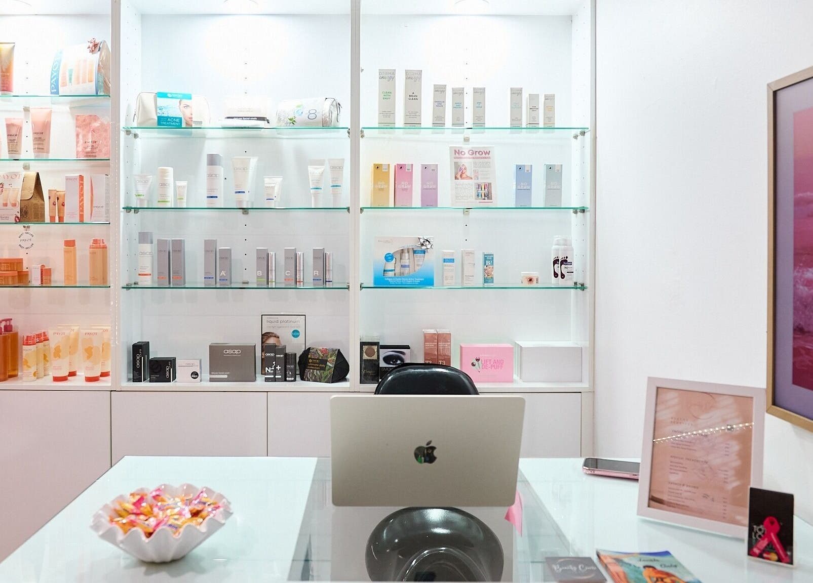 Beauty Circle's elegant product display and reception in Sydney, New South Wales, AU, showcasing premium beauty products.