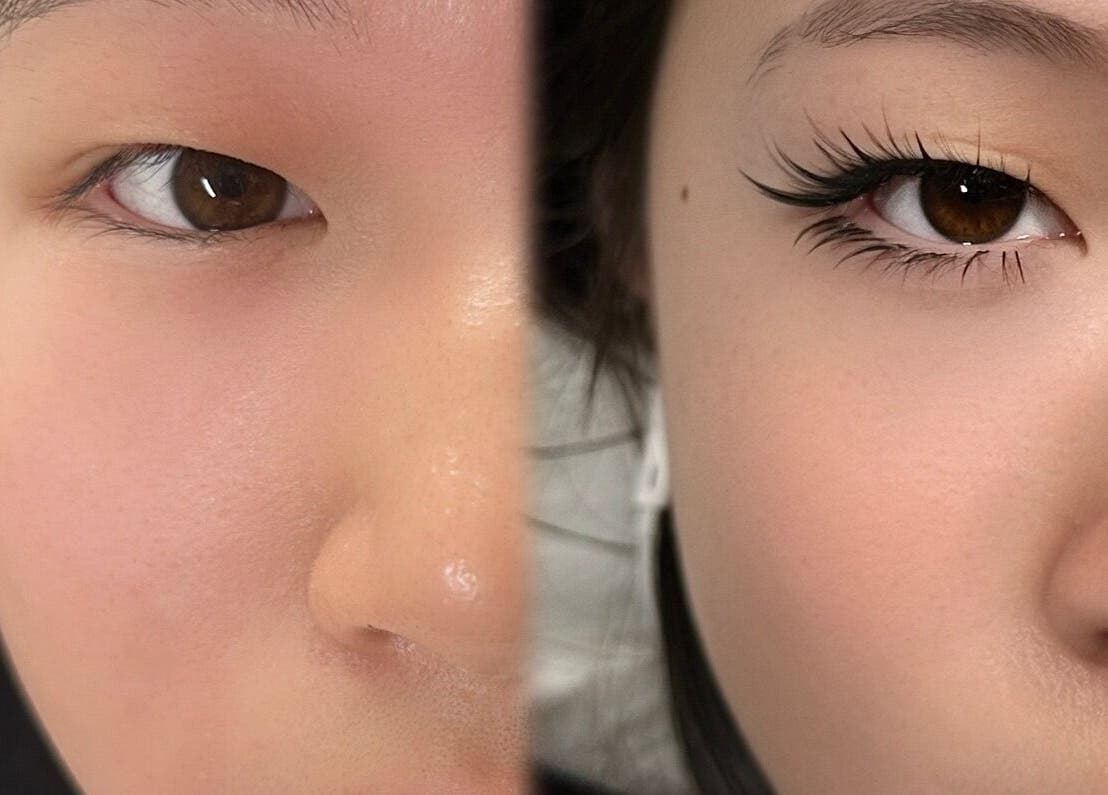 Before and after eyelash look from Blinkwzoe, Burnaby, British Columbia, CA. Enhance natural beauty.