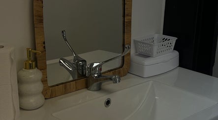 Elegant bathroom sink and mirror setup at Gel X By Grace, Joondalup, Western Australia, AU.