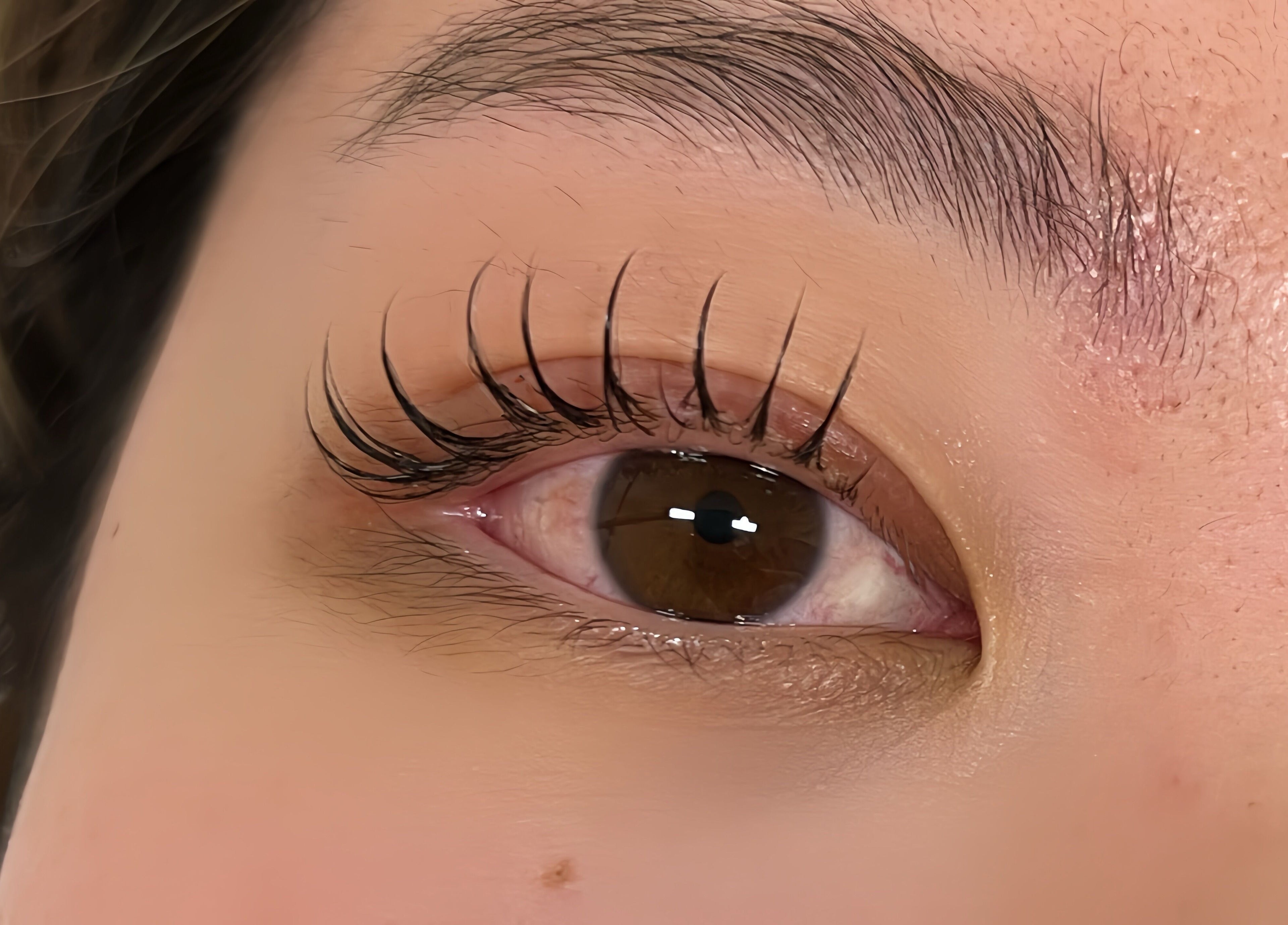 Close-up of expertly done lashes at Haruka Lashes and Brows Japanese Salon, Subiaco, Western Australia, AU.