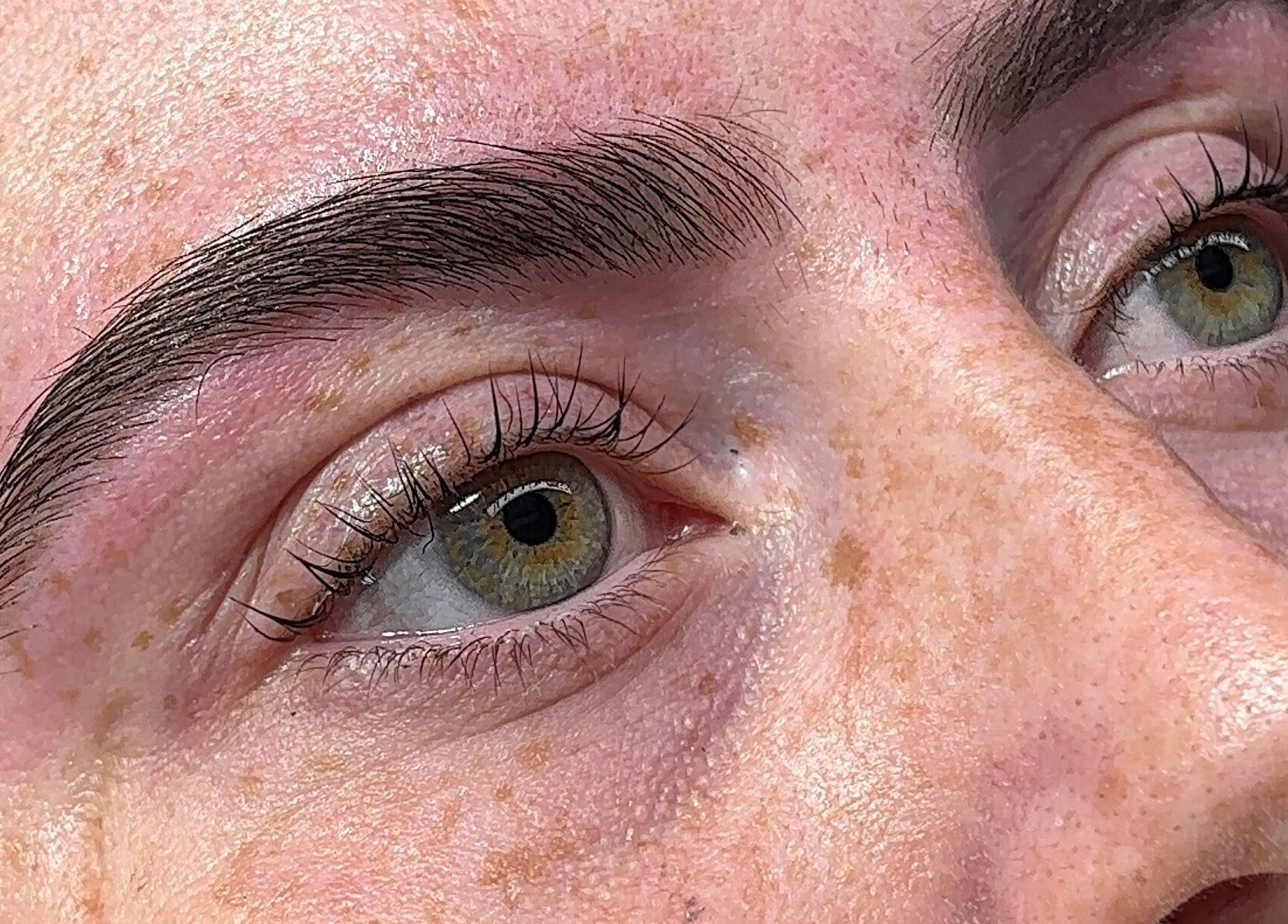 Close-up of beautifully styled brows at Beauty By Katie Davies, Neath, Wales, GB, showcasing flawless detailing.