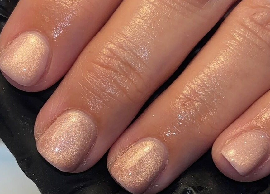 Elegant glittery nails at Beauty By Katie Davies, Neath, Wales, GB showcasing expert manicure services.