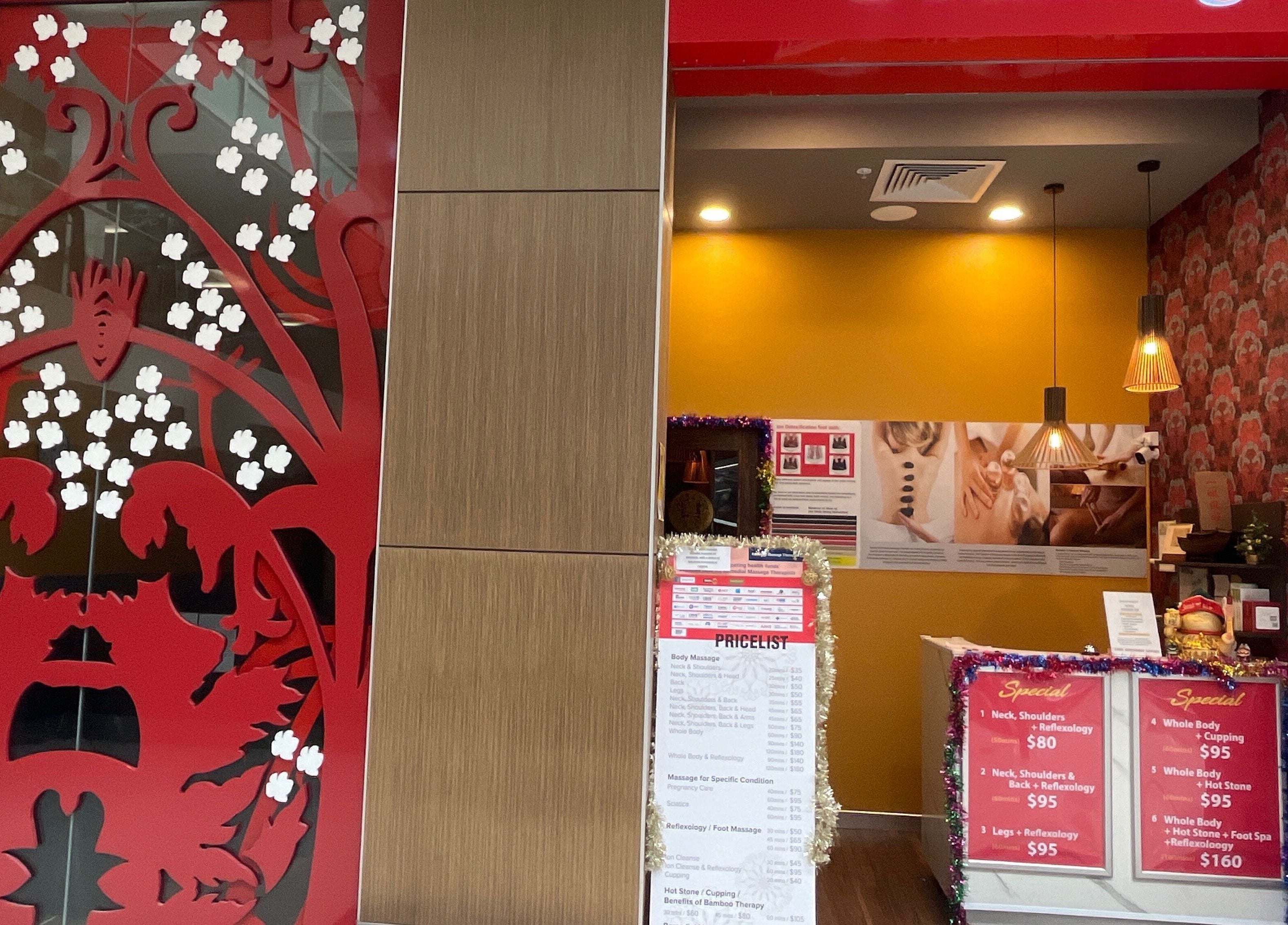 Welcoming entrance of GT Massage at Joondalup, Western Australia, AU with vibrant decor and calming atmosphere.