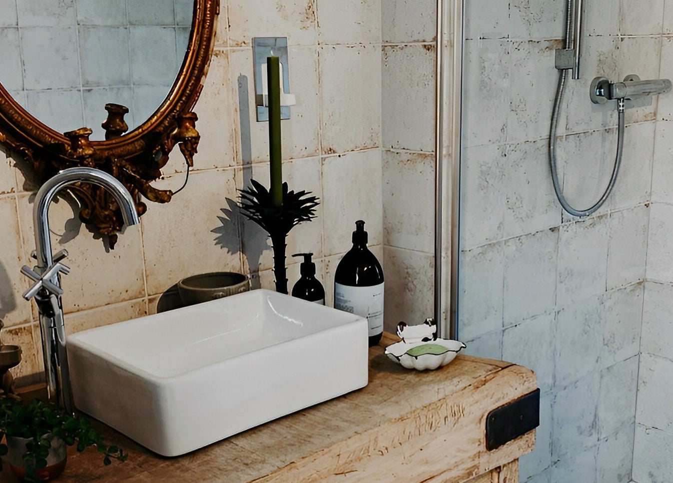Luxurious bathroom at Manor Farm Spa - Wellness Lounge, Thorpe Audlin, England, GB featuring a vintage sink setup.