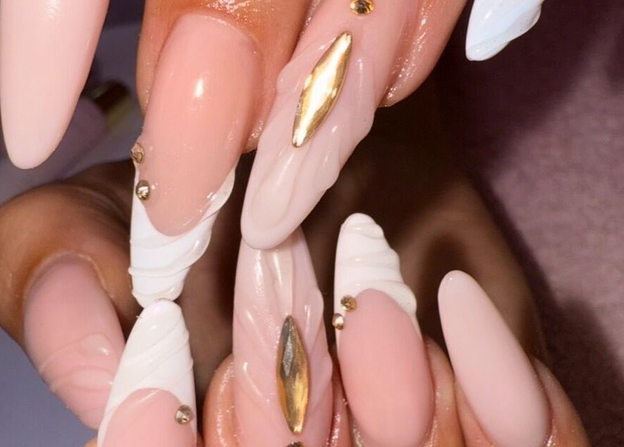 Chic, detailed nail design at KC Butterflies in Armthorpe, England, GB, showcasing polished craftsmanship.