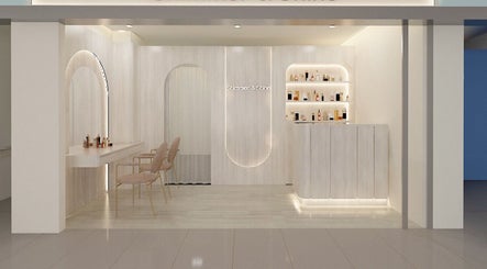 Elegant interior of Shimmer and Shine at Kovan Heartland Mall, Kovan, SG showcasing beauty products and seating.
