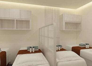Serene spa beds at Shimmer and Shine, Kovan Heartland Mall, Kovan, SG. Perfect relaxation spot.