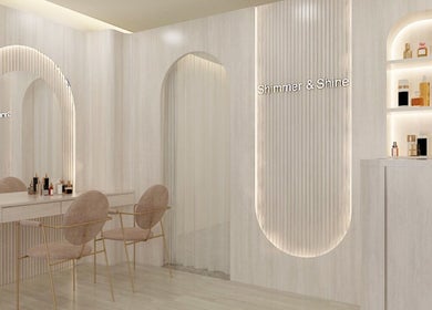 Luxurious interior at Shimmer and Shine in Kovan Heartland Mall, Kovan, SG with chic decor and products displayed.