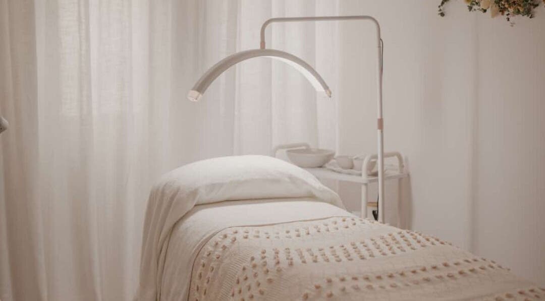 Tranquil treatment room at Aurelia Skin Therapies, Napier, Hawke's Bay, NZ. Soft lighting and decor create calm.
