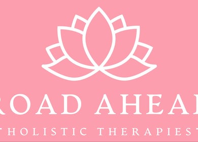 Logo of Road Ahead Holistic Therapies in Southampton, England, GB featuring a lotus design on a pink background.
