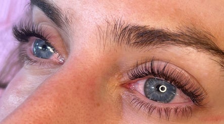 Close-up of enhanced lashes at Lash Goddess Beauty Bar, Coquitlam, British Columbia, CA.