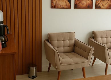 Área de espera acolhedora no Instituto Capadócia - Massagem Masculina SJC em São Paulo, São Paulo, BR.