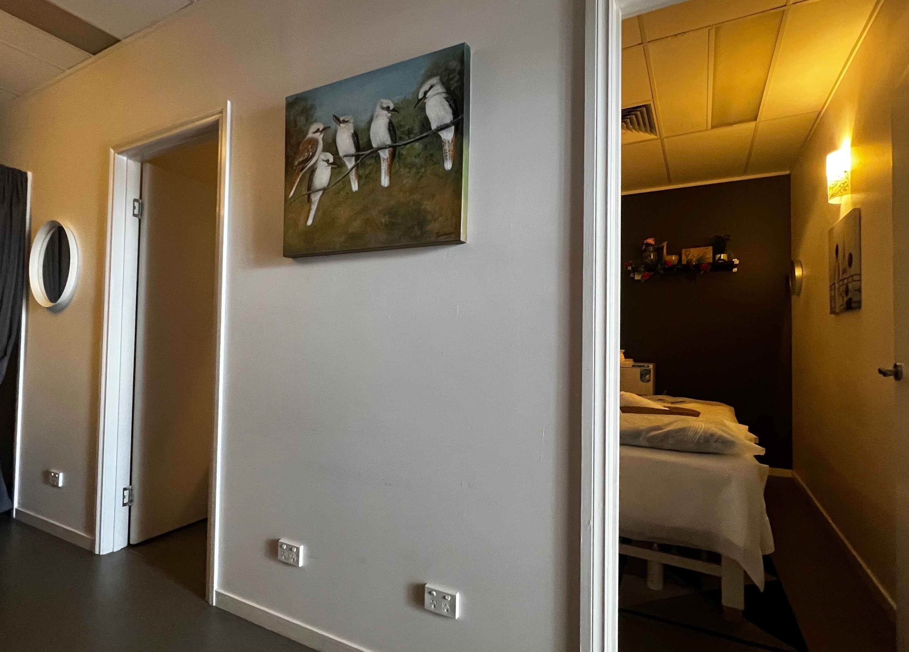 Relaxing treatment room interior at Flex Beauty and Aroma, Bundall, Queensland, AU, featuring tranquil decor.