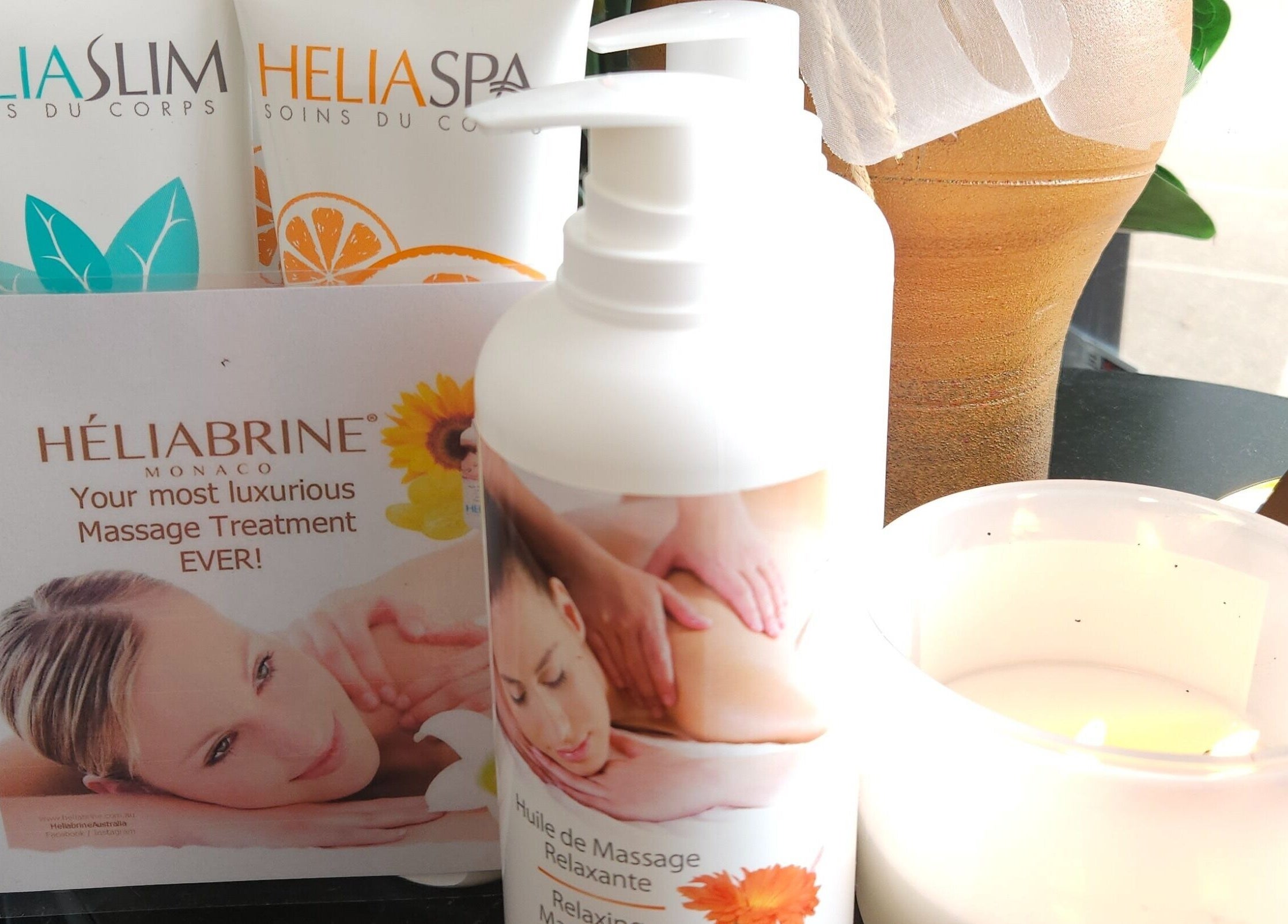 Massage products at Flex Beauty and Aroma, Bundall, Queensland, AU, showcasing a tranquil spa atmosphere.