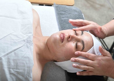 Relaxing facial massage at Glow by Daisy, Crabtree, England, GB, enhancing skin tranquility and wellness.