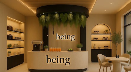 Elegant reception at Being | Bryanston, Sandton, Gauteng, ZA showcasing minimalist design with warm lighting.