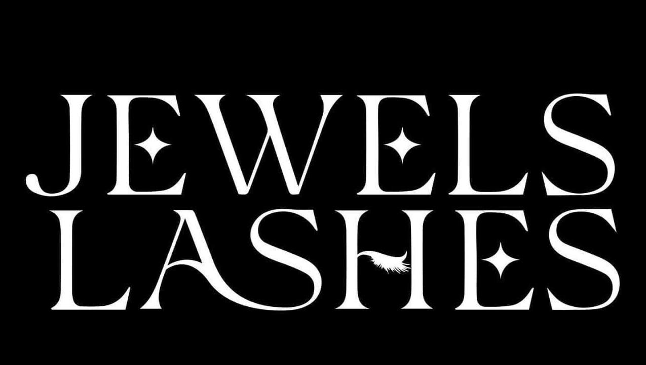 Jewels Lashes logo featuring stylish design located in Glendale, California, US.