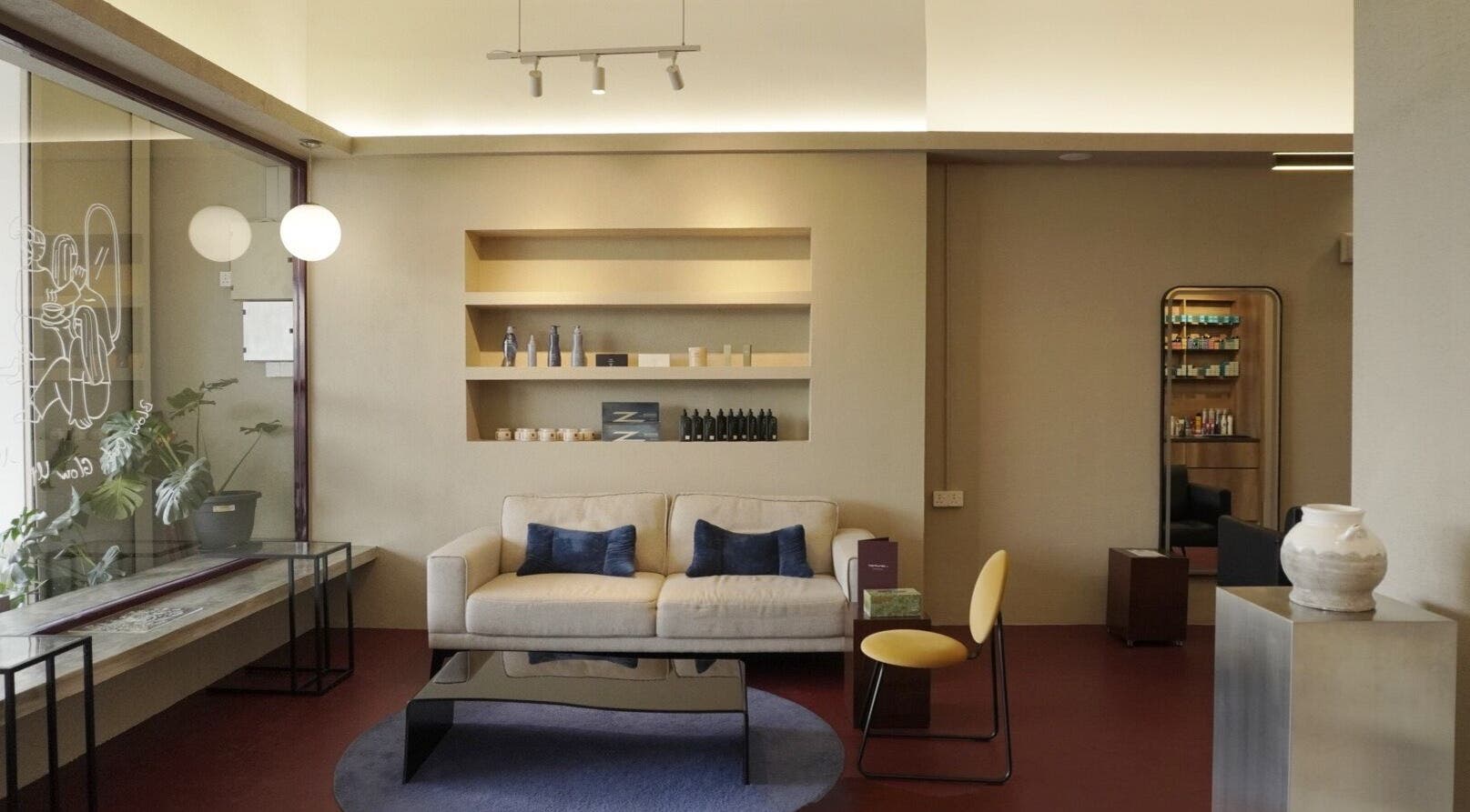 Elegant lounge at Hairkunst 13, Shah Alam, Selangor, MY with modern decor and cozy seating.