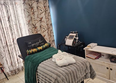 Tranquil treatment room at The Firm Elegance in Beauty, Cape Town, Western Cape, ZA.
