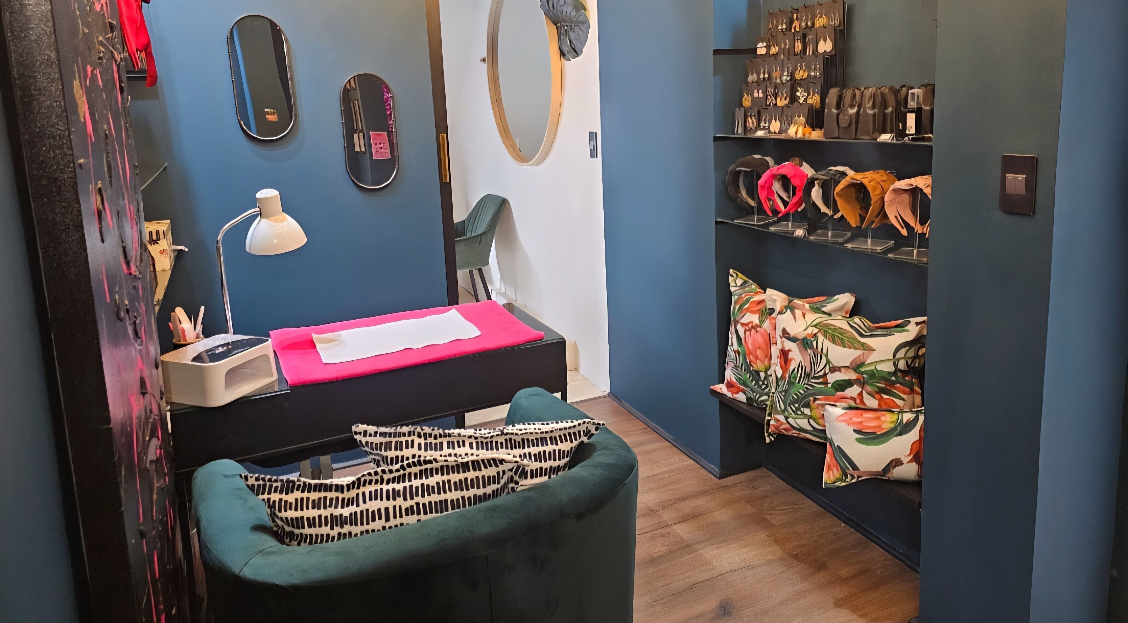 Elegant treatment room at The Firm Elegance in Beauty, Cape Town, Western Cape, ZA, showcasing stylish decor.