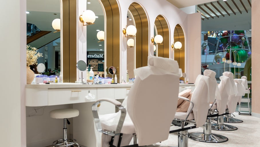 Elegant interior of Browco Brow & Lash Bar - Charlestown Square in Charlestown, New South Wales, AU.
