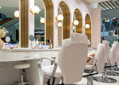 Elegant interior of Browco Brow & Lash Bar - Charlestown Square in Charlestown, New South Wales, AU.