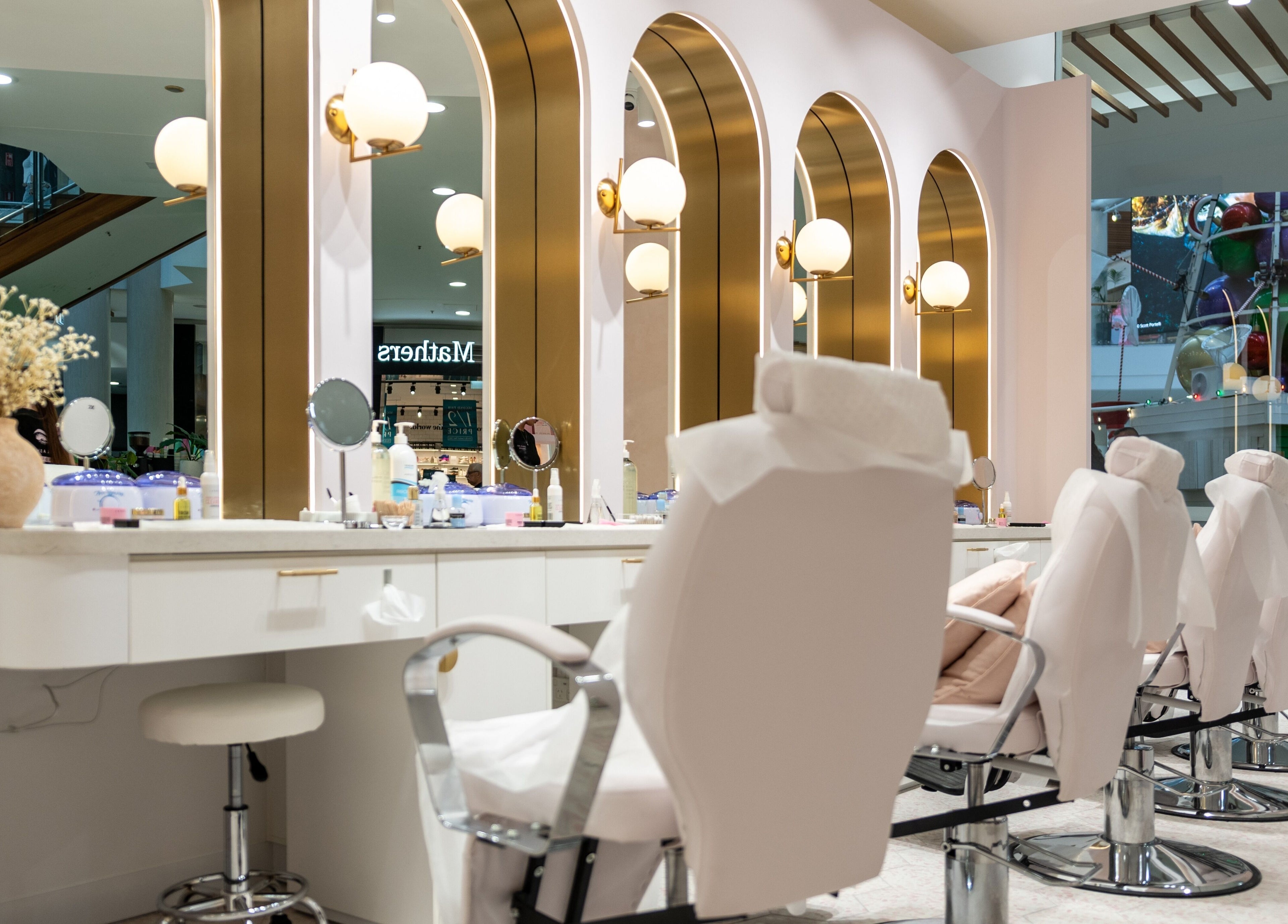 Elegant interior of Browco Brow & Lash Bar - Charlestown Square in Charlestown, New South Wales, AU.