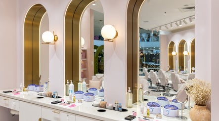Luxury interior of Browco Brow & Lash Bar - Charlestown Square, Charlestown, New South Wales, AU. Elegant styling.