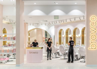 Interior of Browco Brow & Lash Bar - Charlestown Square, Charlestown, New South Wales, AU with sleek design.