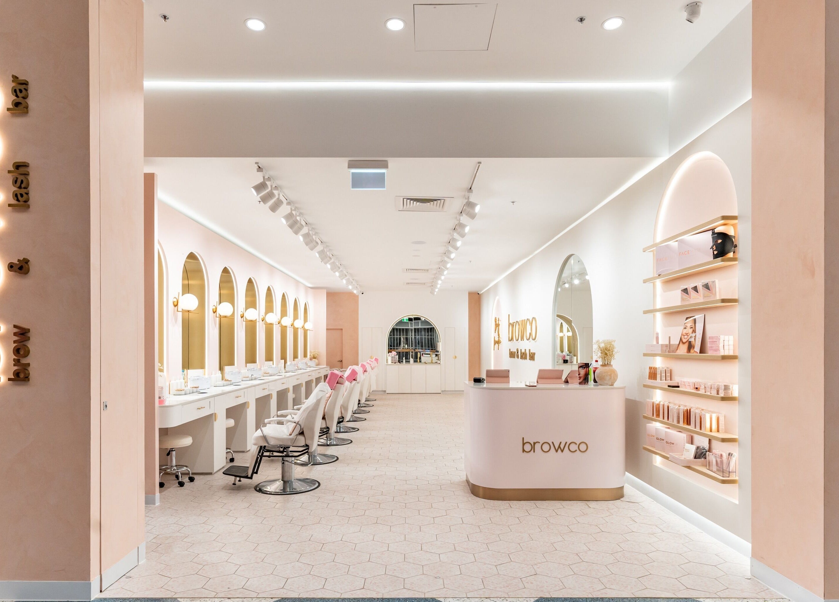 Elegant interior of Browco Brow & Lash Bar - Sunshine Plaza in Maroochydore, Queensland, AU featuring stylish decor.