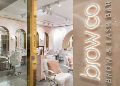 Interior of Browco Brow & Lash Bar - Bondi Junction Westfield, Bondi Junction, NSW, AU, with elegant decor.