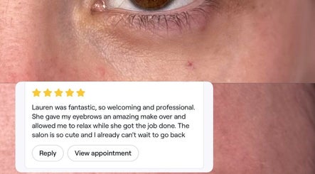 Five-star review praising eyebrow makeover at The Salon Kinross, Kinross, Western Australia, AU.