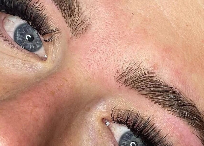 Close-up of expertly done eyelashes at Hair By Amy in Oswestry, England, GB.
