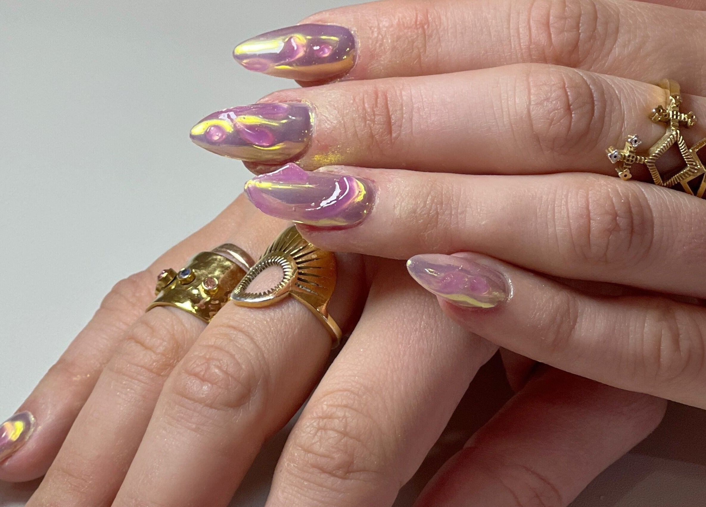 Stunning iridescent nail art by Soulsister Nail on Hong Kong Island, Hong Kong Island, HK.