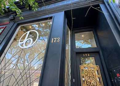 Elegant entrance of Jo Hair Studio Toronto on 173, Toronto, Ontario, CA, showcasing modern design.