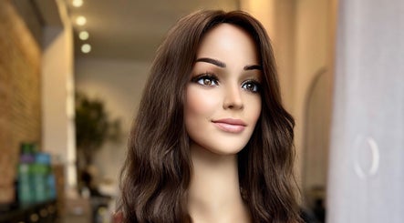 Elegant beauty mannequin at Jo Hair Studio Toronto capturing the salon's ambiance in Toronto, Ontario, CA.