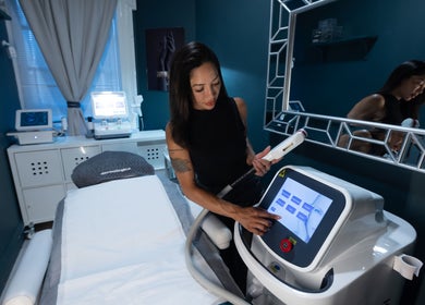 Modern treatment room at Spa Relax Today, Dublin, County Dublin, IE with advanced equipment and aesthetic ambiance.