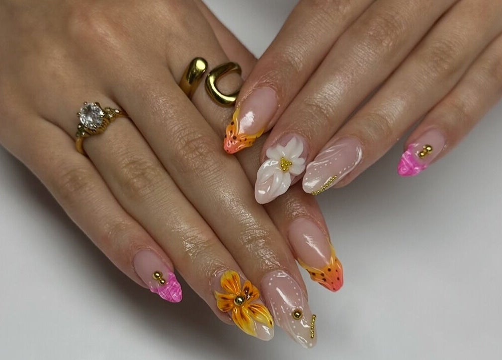 Elegant floral nail designs at Nailed It by Nattareeya, Saint Helier, St Helier, JE.