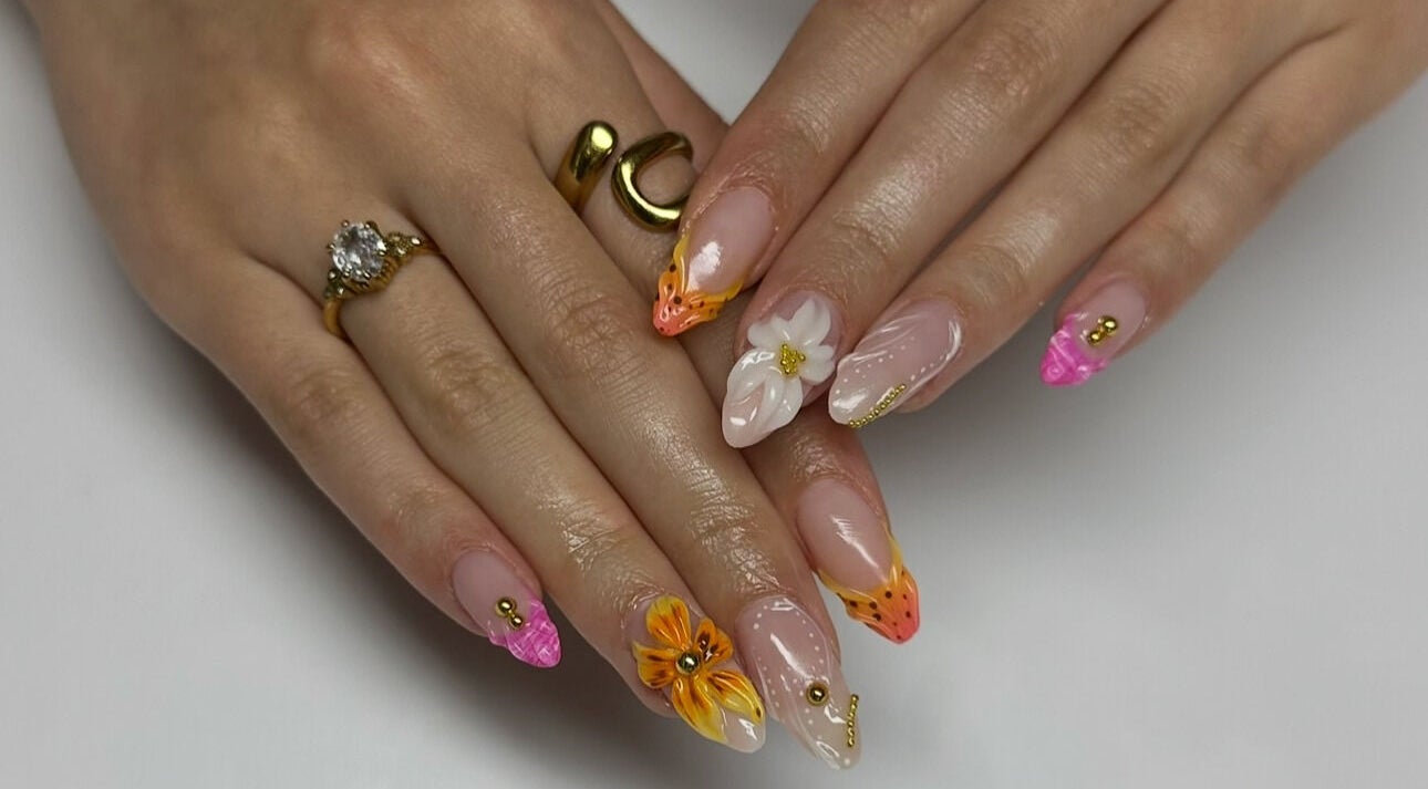 Elegant floral nail designs at Nailed It by Nattareeya, Saint Helier, St Helier, JE.