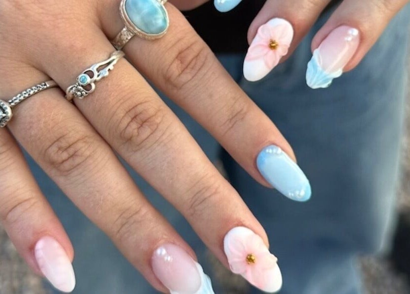 Elegant floral nail art at Nailed it by Nattareeya, Saint Helier, St Helier, JE showcasing pastel hues.