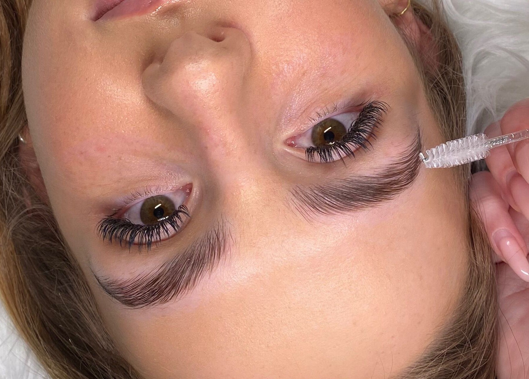 Close-up of perfect eyebrows and lashes at Pretty Little Lashes By Suzie, Lightsview, South Australia, AU.