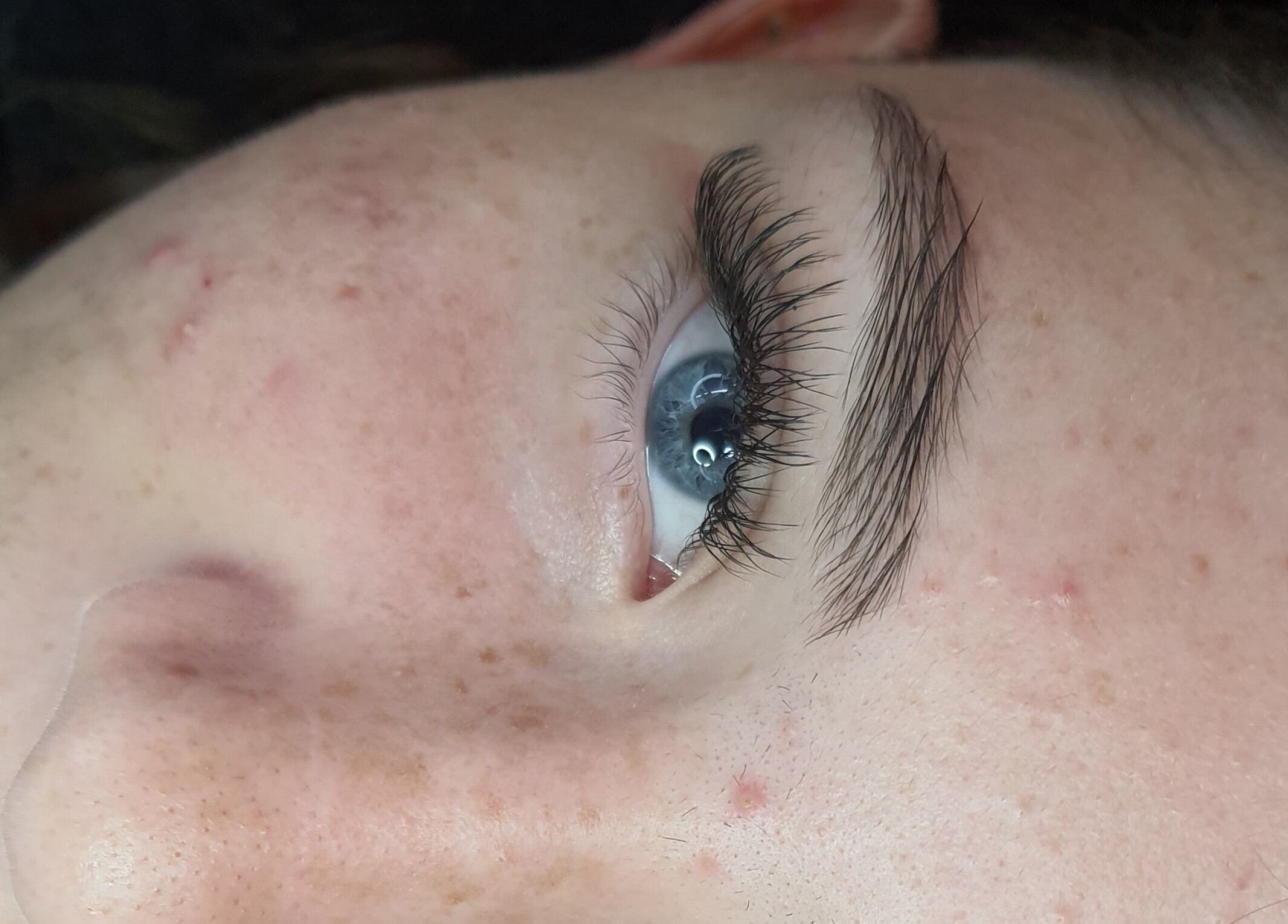 Close-up of eye with long lashes at Sam's Beauty Room, Durban, Kwazulu-natal, ZA.