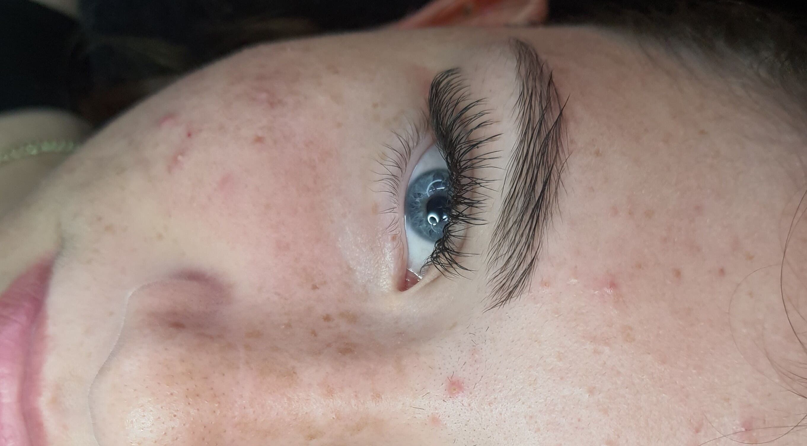 Close-up of eye with long lashes at Sam's Beauty Room, Durban, Kwazulu-natal, ZA.