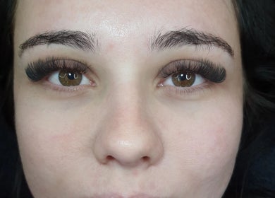 Close-up of enhanced eyelashes at Sam's Beauty Room, Durban, Kwazulu-natal, ZA.