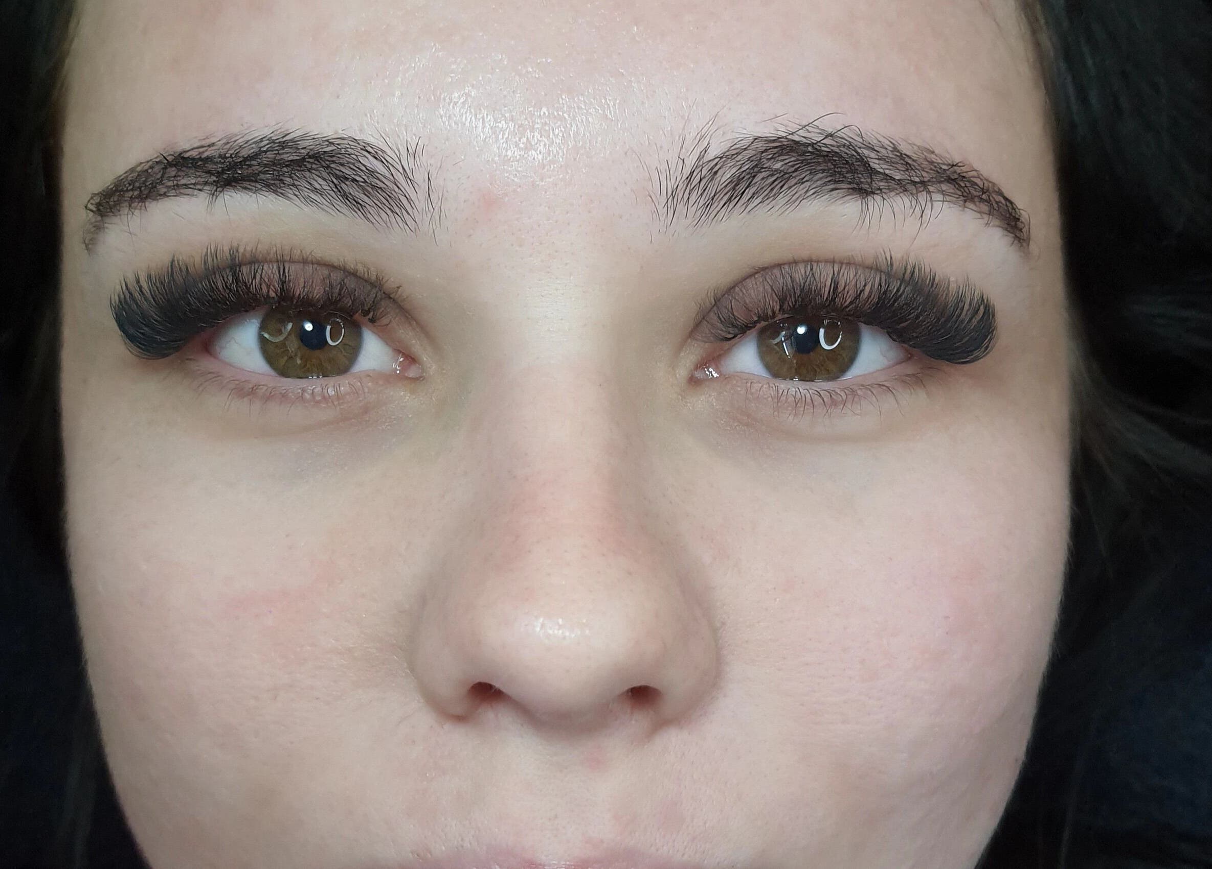 Close-up of enhanced eyelashes at Sam's Beauty Room, Durban, Kwazulu-natal, ZA.