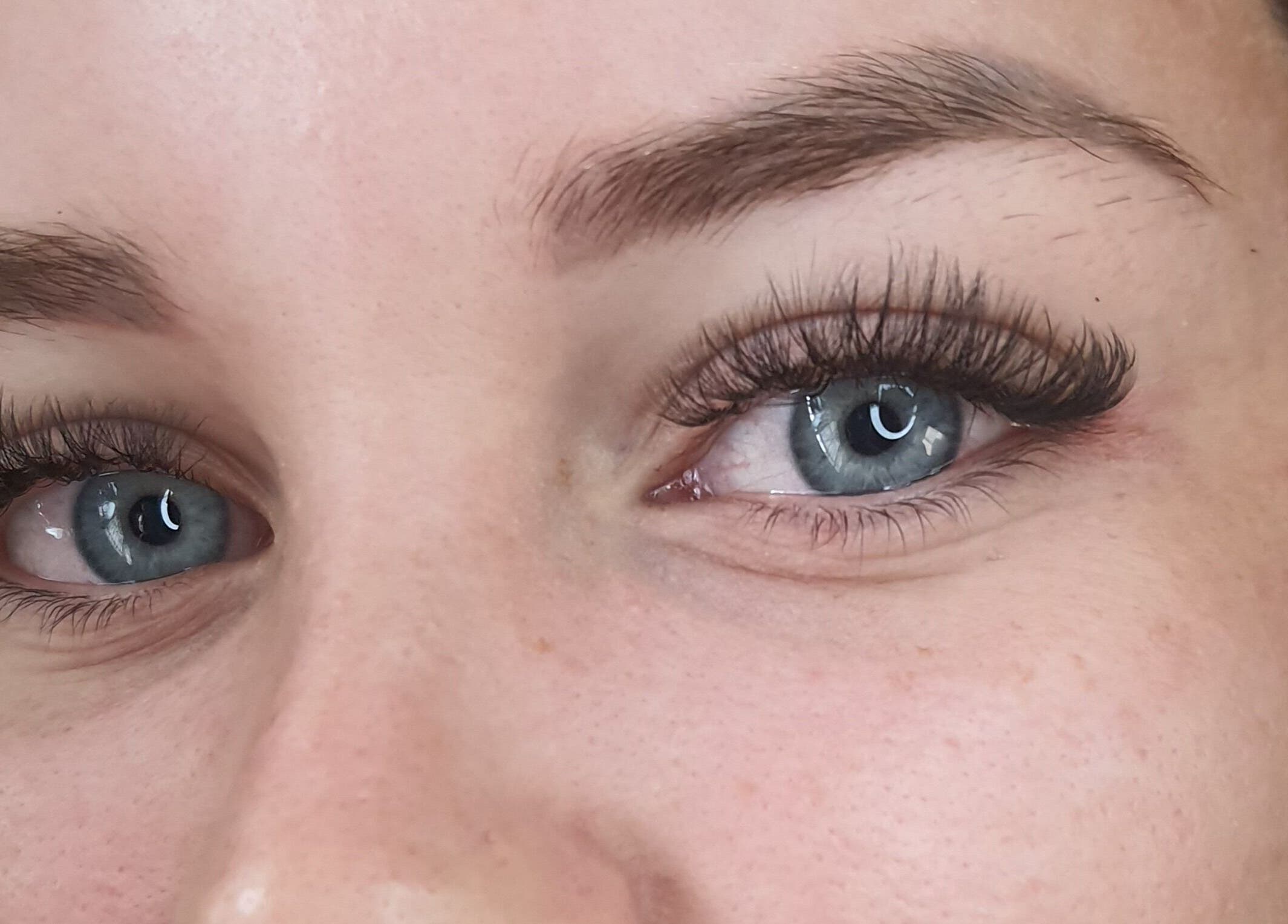 Close-up of enhanced eyelashes at Sam's Beauty Room, Durban, Kwazulu-natal, ZA.