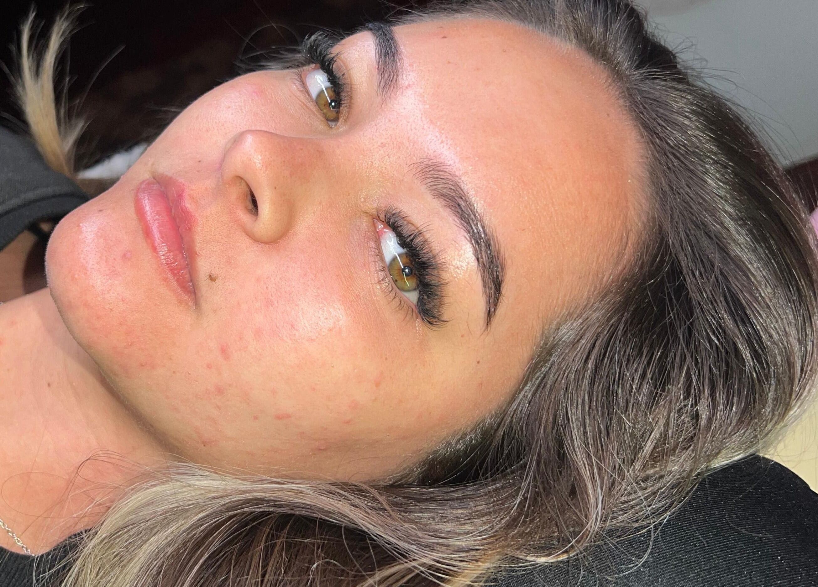 Close-up of a woman's face showcasing lash extensions at Sam's Beauty Room, Durban, Kwazulu-natal, ZA.