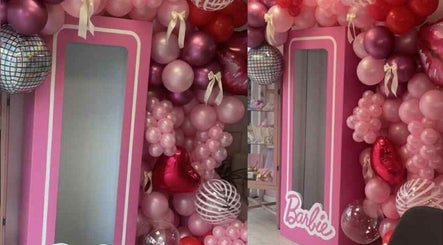 Platinum Empire venue with pink balloon display in Newcastle upon Tyne, England, GB.