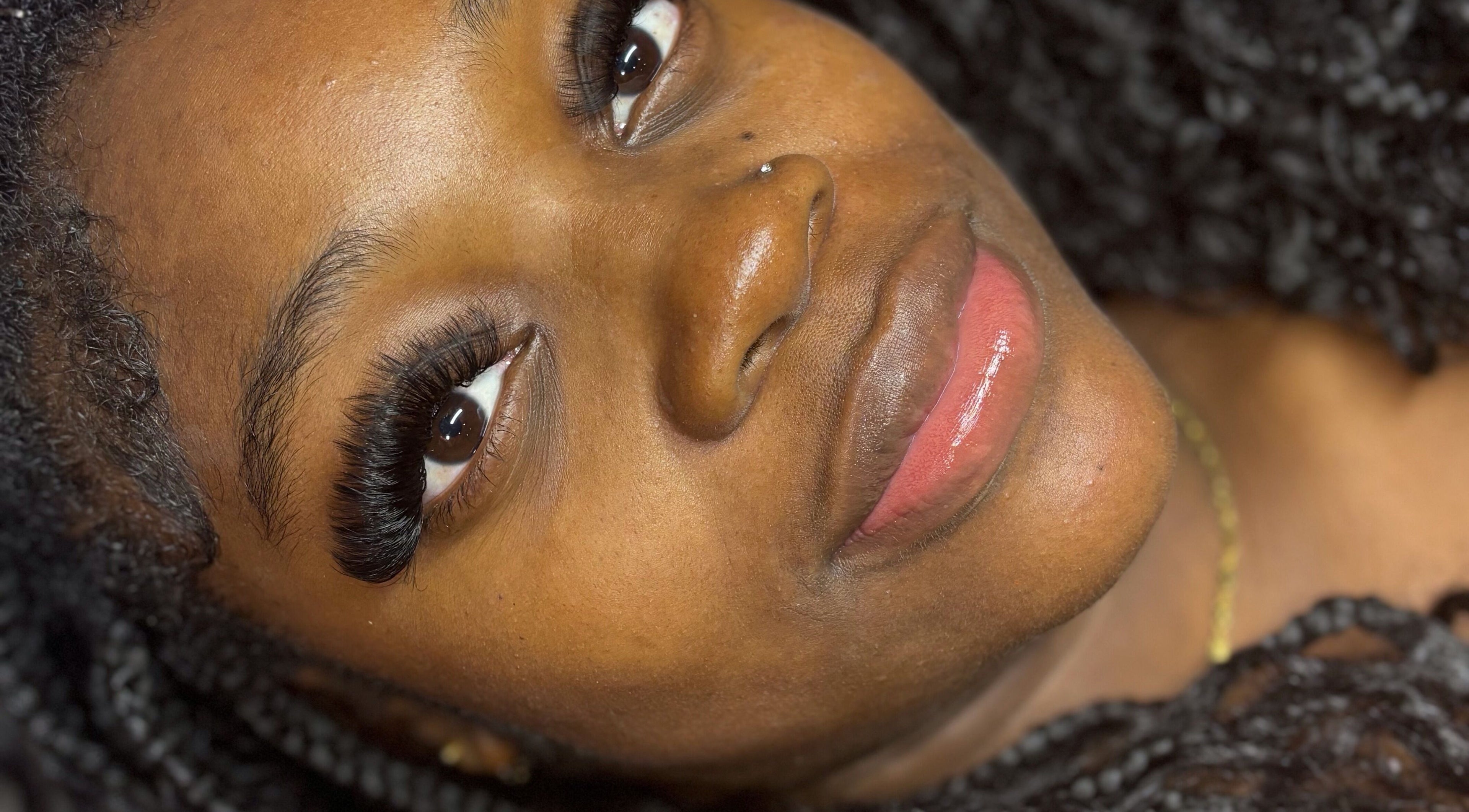 Close-up of elegant lash extensions at Unlash Your Beauté TT, Port of Spain, Port of Spain Corporation, TT.